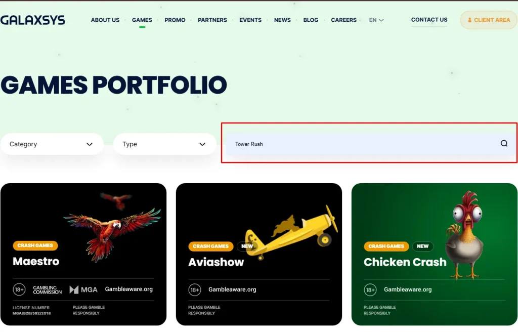 Tower Rush find a game